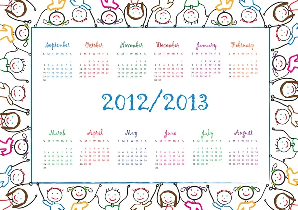 Calendario escolar — Vector de stock