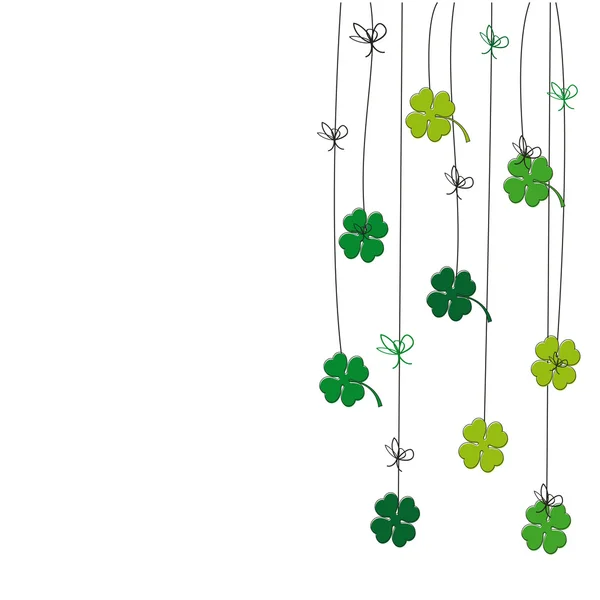 Roztomilý karta s čtyři leaf clover — Stockový vektor