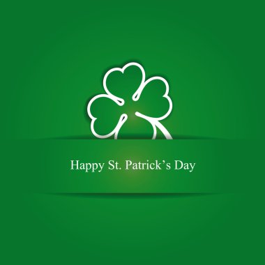 simple modern card with four-leaf clover clipart