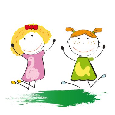 Happy kids playing clipart