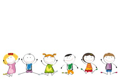 Happy kids playing clipart