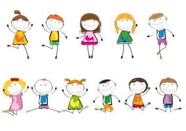 Happy kids playing clipart