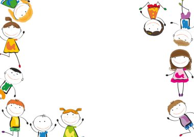 Happy kids playing clipart