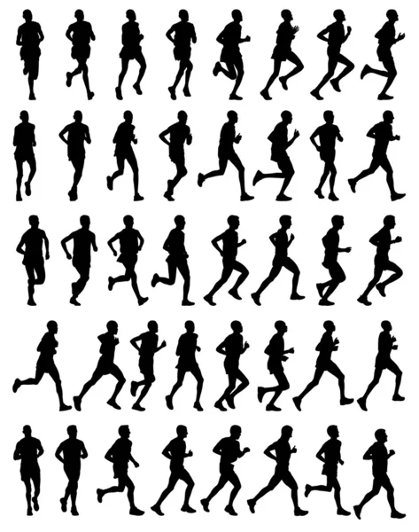 Maraton futók — Stock Vector