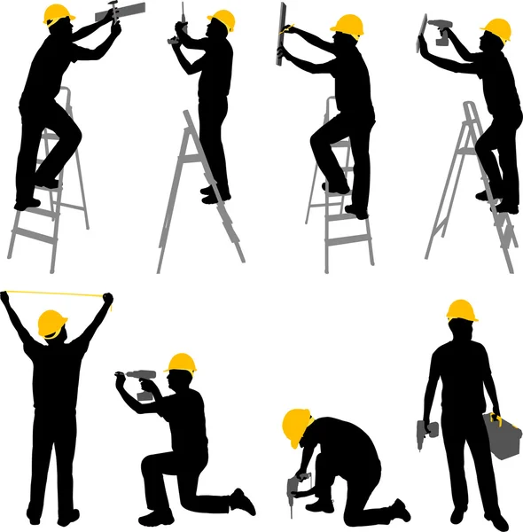 Trabajadores de la construcción — Vector de stock