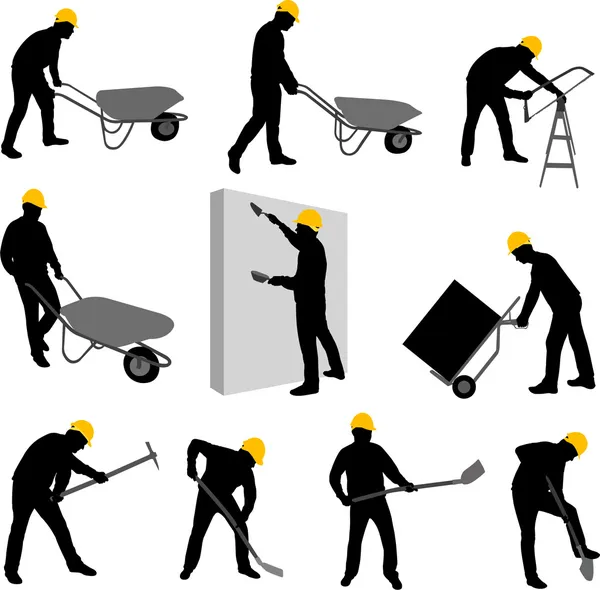 Pracownicy budowlani — Wektor stockowy