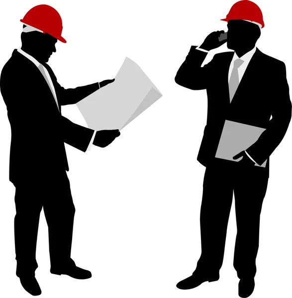 Hommes d'affaires avec chapeau dur — Image vectorielle