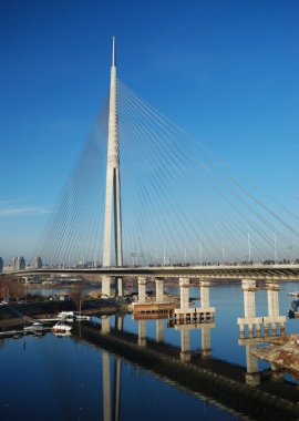 Pylon bridge over Ada, Belgrade - Serbia clipart