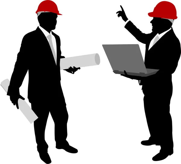 Businessmen with hard hat 2 — Stock Vector