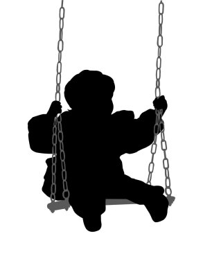 Child swinging clipart