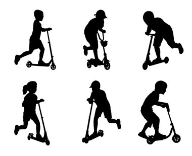 Children scooting clipart