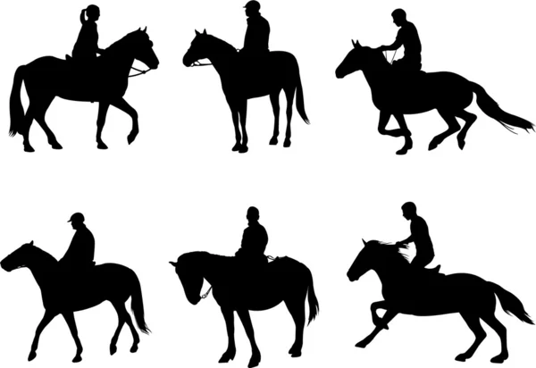 Jezdci siluety — Stockový vektor