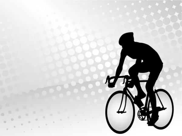 Bicycliste sur le fond abstrait — Image vectorielle