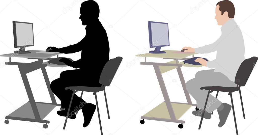 Man sitting in front of computer