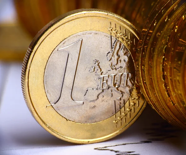 Veduta estremamente ravvicinata della moneta europea — Foto Stock