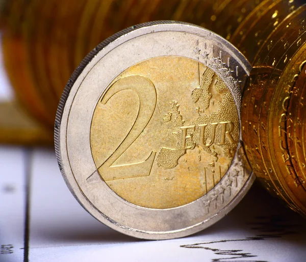 Надзвичайно крупним планом перегляд європейської валюти — стокове фото