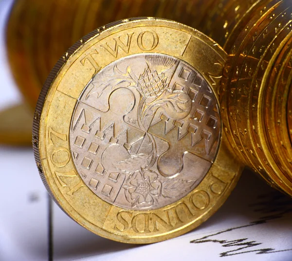 Veduta estremamente ravvicinata della valuta britannica — Foto Stock