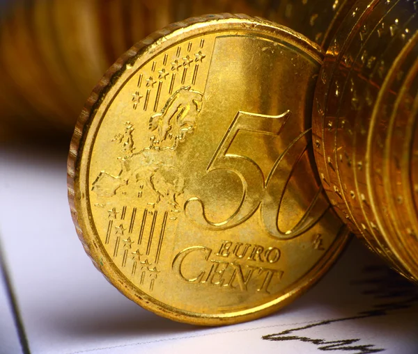 Uiterst close-up van Europese munt — Stockfoto