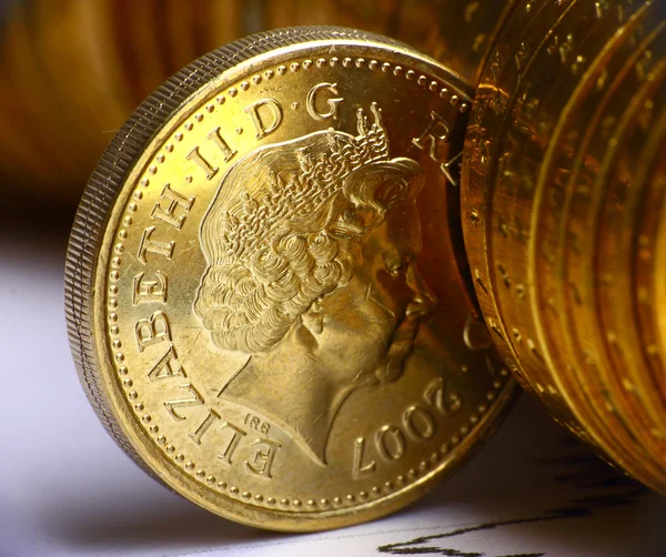 Uiterst close-up van Britse valuta — Stockfoto