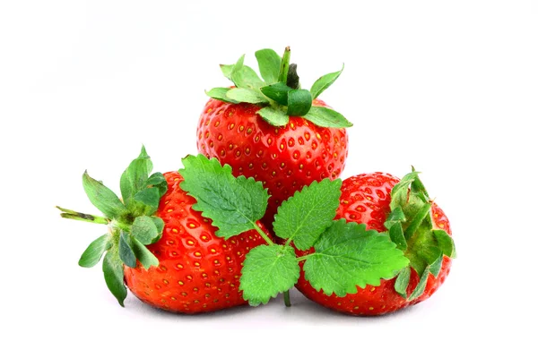 Delicious strawberries isolated on white — Stock Photo, Image