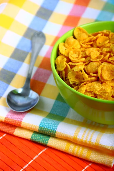 Delicious breakfast corn flakes — Stock Photo, Image