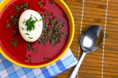 Red beet soup borsch clipart