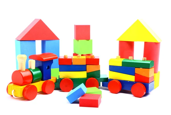 Kleurrijke houten speelgoed trein — Stockfoto