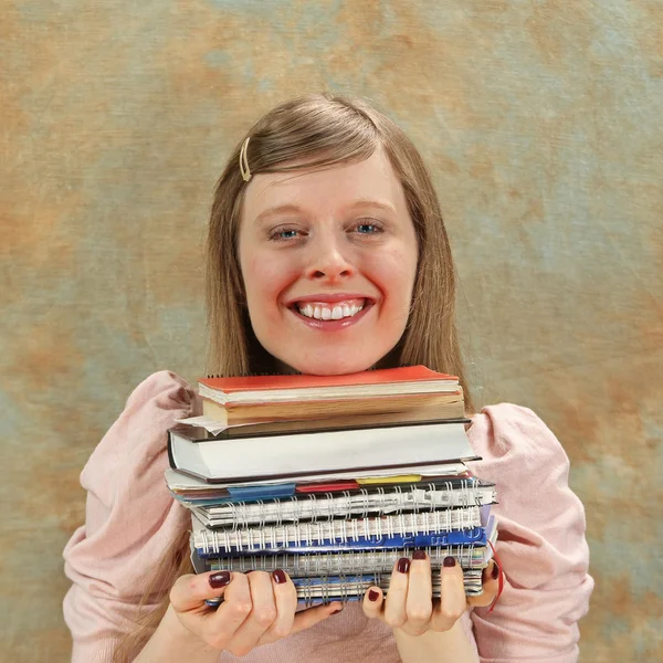 Girl with books — Stock Photo, Image