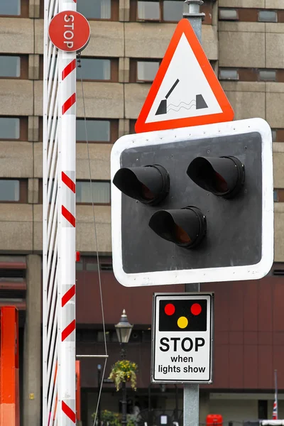 Bridge sign lights — Stock Photo, Image