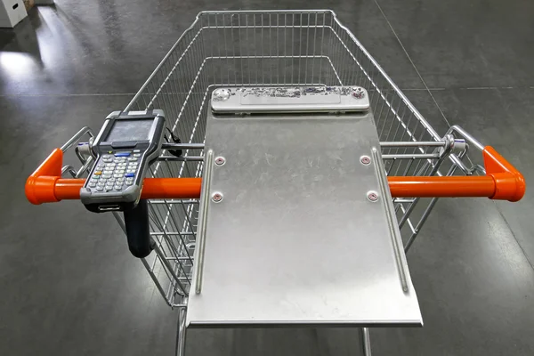 Nákupní vozík skener — Stock fotografie