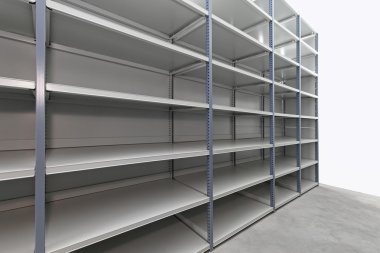 Storage room shelves clipart