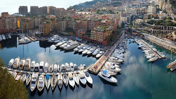 Fontvieille kikötőre Monaco — Stock Fotó