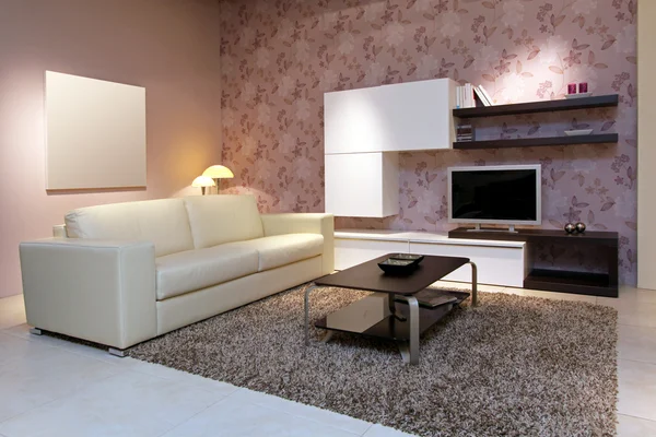 Růžový obývací pokoj — Stock fotografie