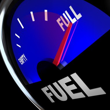 Fuel Gauge Needle Points to Full Gas Tank clipart