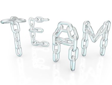 Team Word Chain Links Together Partners clipart