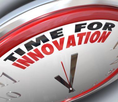 Time for Innovation Clock Need for Change and Ideas clipart