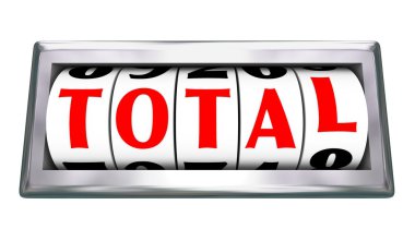 Total Word Odometer Tracking Wheels Slots Totaling Number clipart