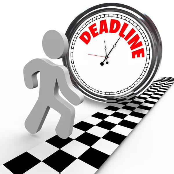 Racing Against Deadline Clock Time Countdown — Stock Photo, Image