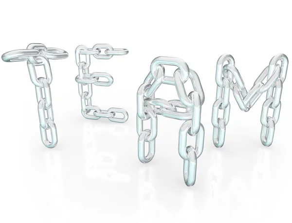 Team Word Chain Links Together Partners — Stock Photo, Image