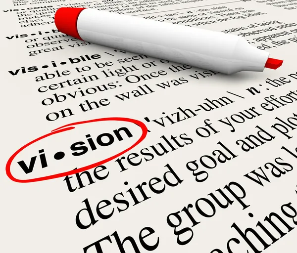 Vision Wort Wörterbuch Definition Führung Erfolg — Stockfoto