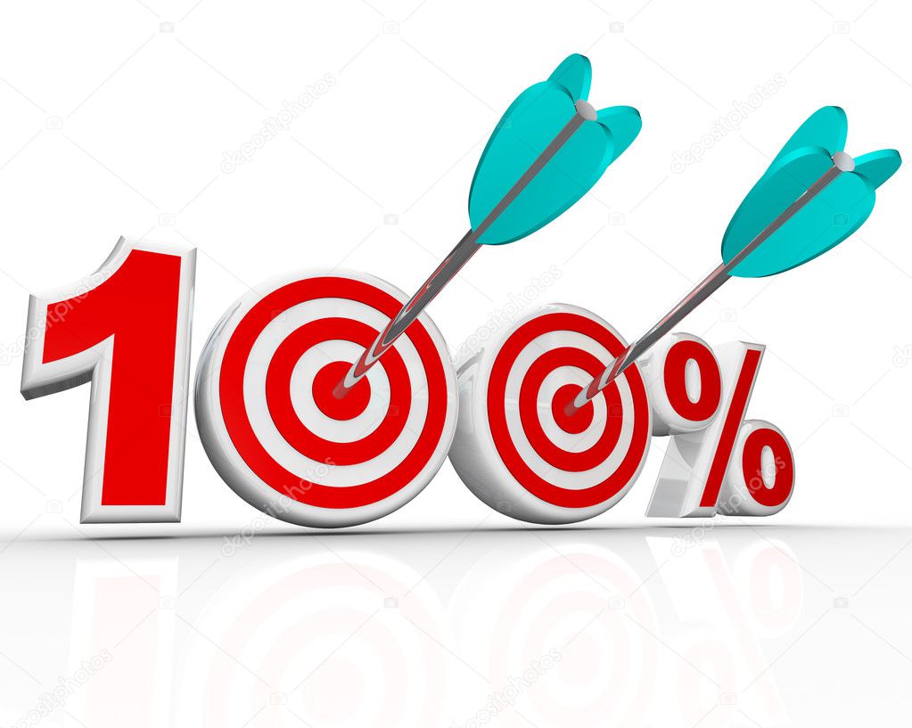 100 Percent Arrows in Targets Perfect Score