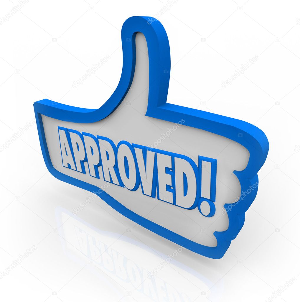 Approved Blue Thumb's Up Symbol Like Agreed Accepted