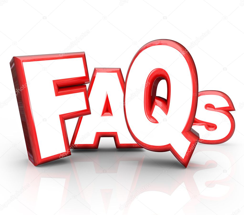 FAQs Frequently Asked Questions 3D Letters Acronym