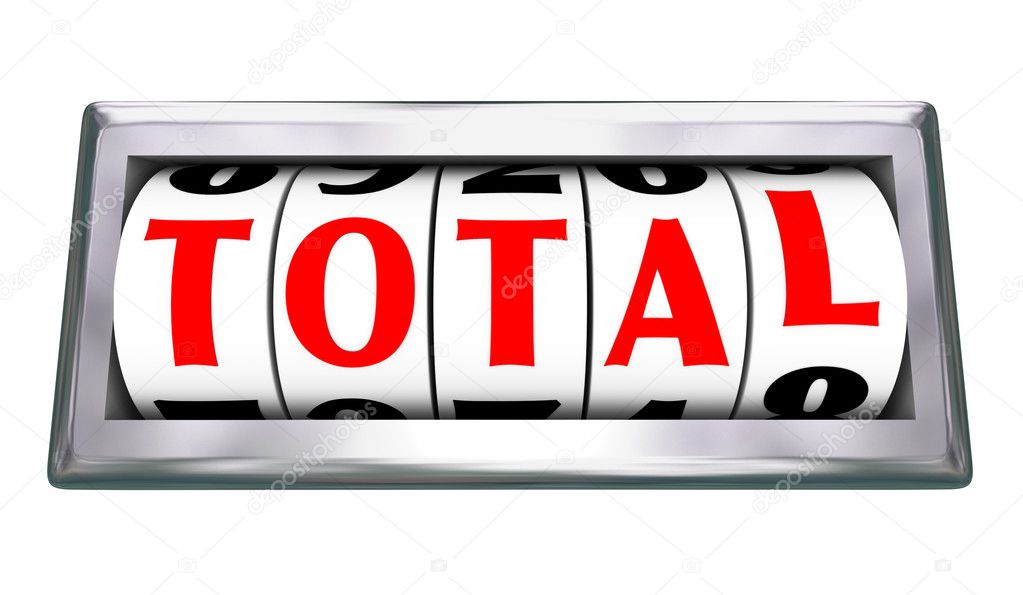 Total Word Odometer Tracking Wheels Slots Totaling Number