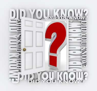 Did You Know Door Opening to Knowledge Facts Trivia clipart