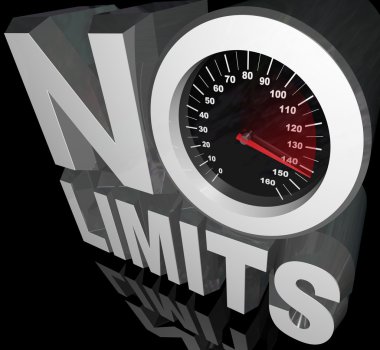 No Limits Speedometer Words Unlimited Potential clipart