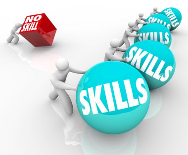 Skill vs No Skills Competition Unskilled and Skilled clipart
