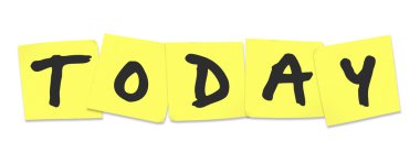 Today Word on Yellow Sticky Notes To-Do Reminder clipart