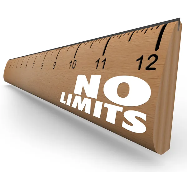 No Limits Words on Ruler Potencial ilimitado — Fotografia de Stock