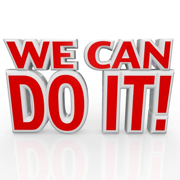 We Can Do It 3D Words Positive Attitude Confidence — Stock Photo, Image